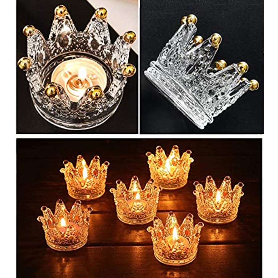 Crown Glass Tealight Candle Ho - Candle Holder Set のレビューと価格