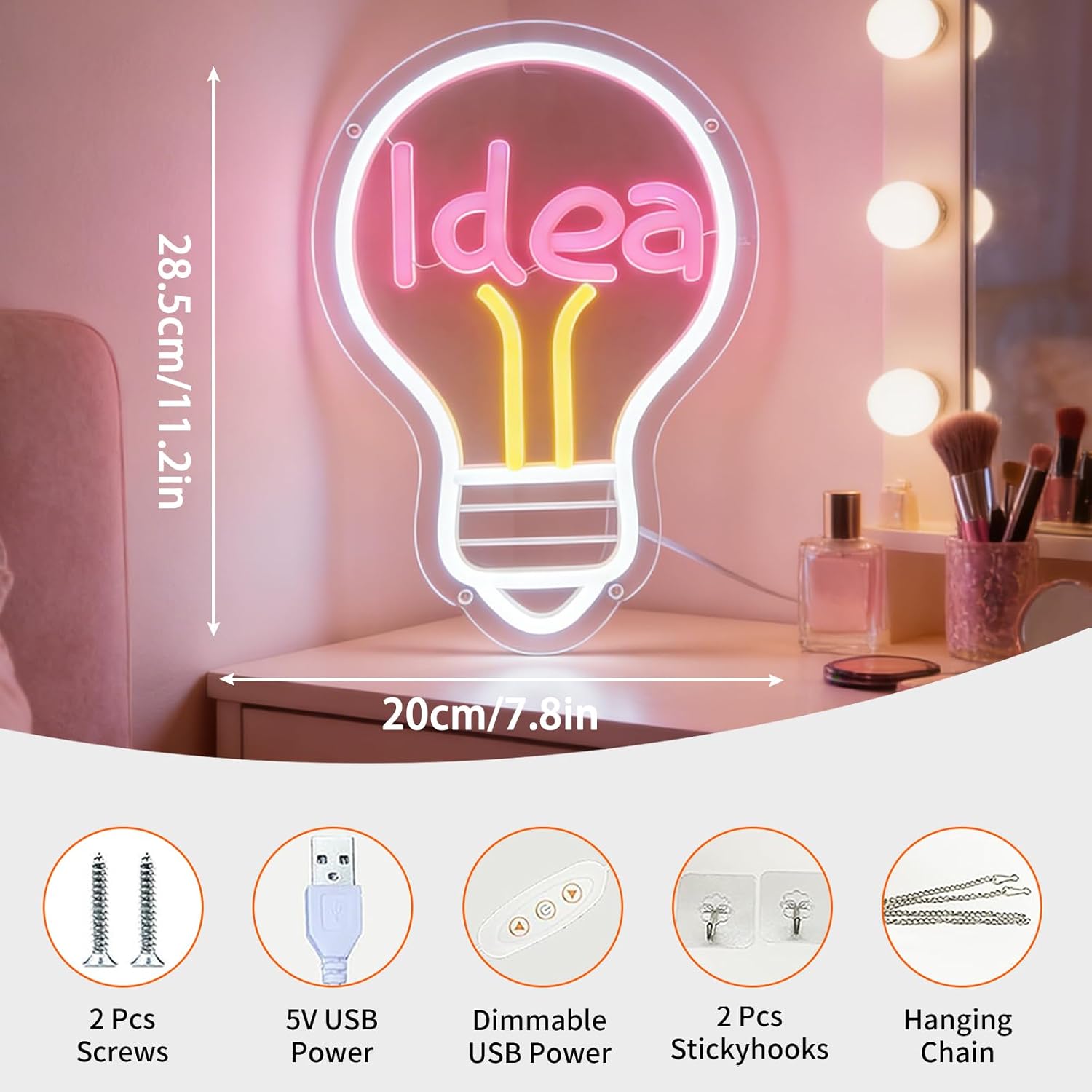 Idea Neon Sign USB Powered LED - Outdoor Lighting Decor Ideas のレビューと価格