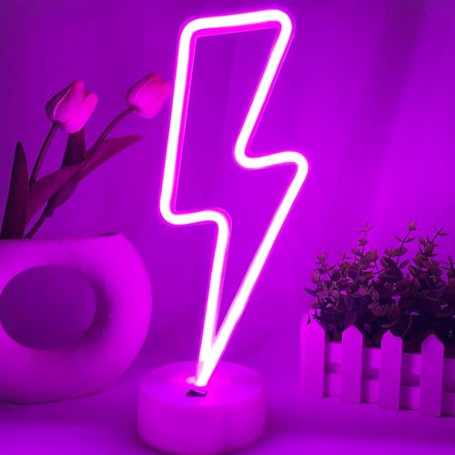 Lightning Bolt Neon Sign With  - Decor Lighting Table Lamps のレビューと価格