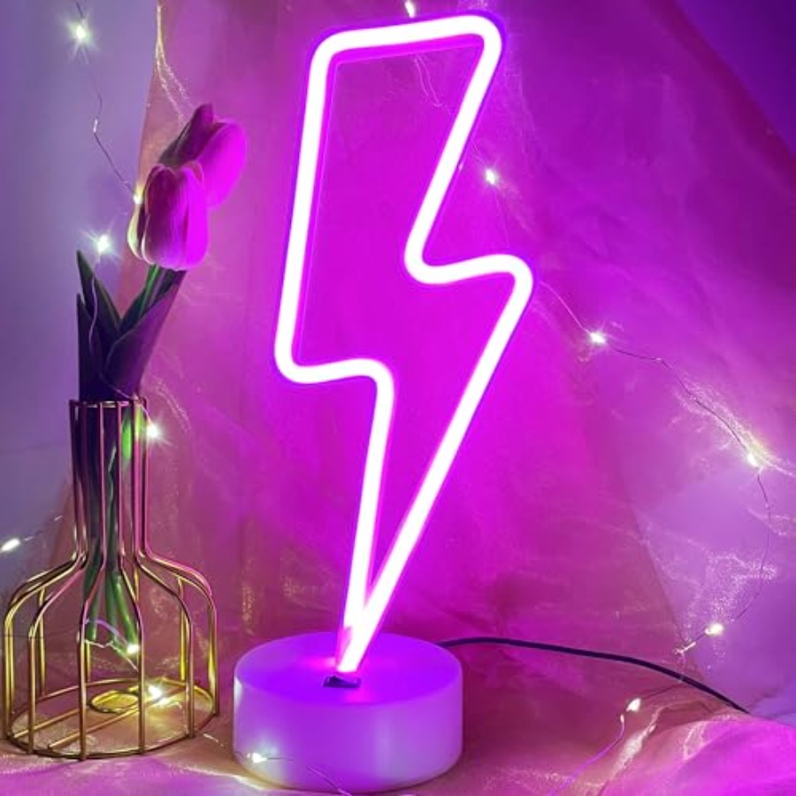 Lightning Bolt Neon Sign With  - Decor Lighting Table Lamps のレビューと価格