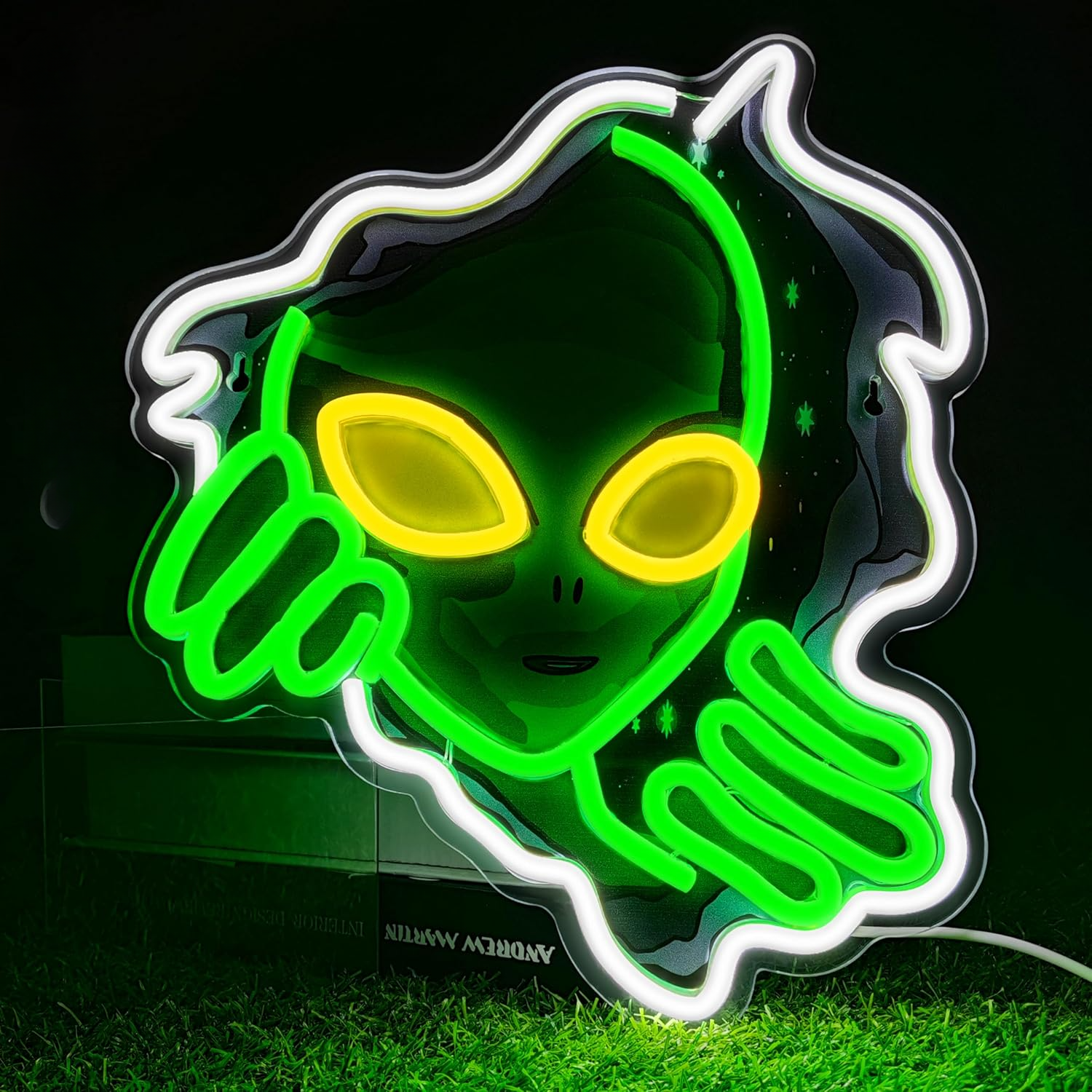 Alien Face Neon Sign Green Glo - Outdoor Lighting Decor Ideas のレビューと価格