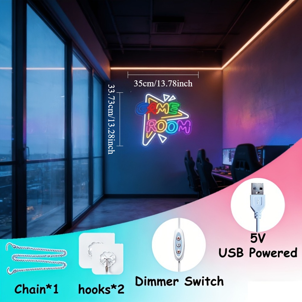 GAME ROOM LED Neon Sign Dimmab - Outdoor Lighting Decor Ideas のレビューと価格
