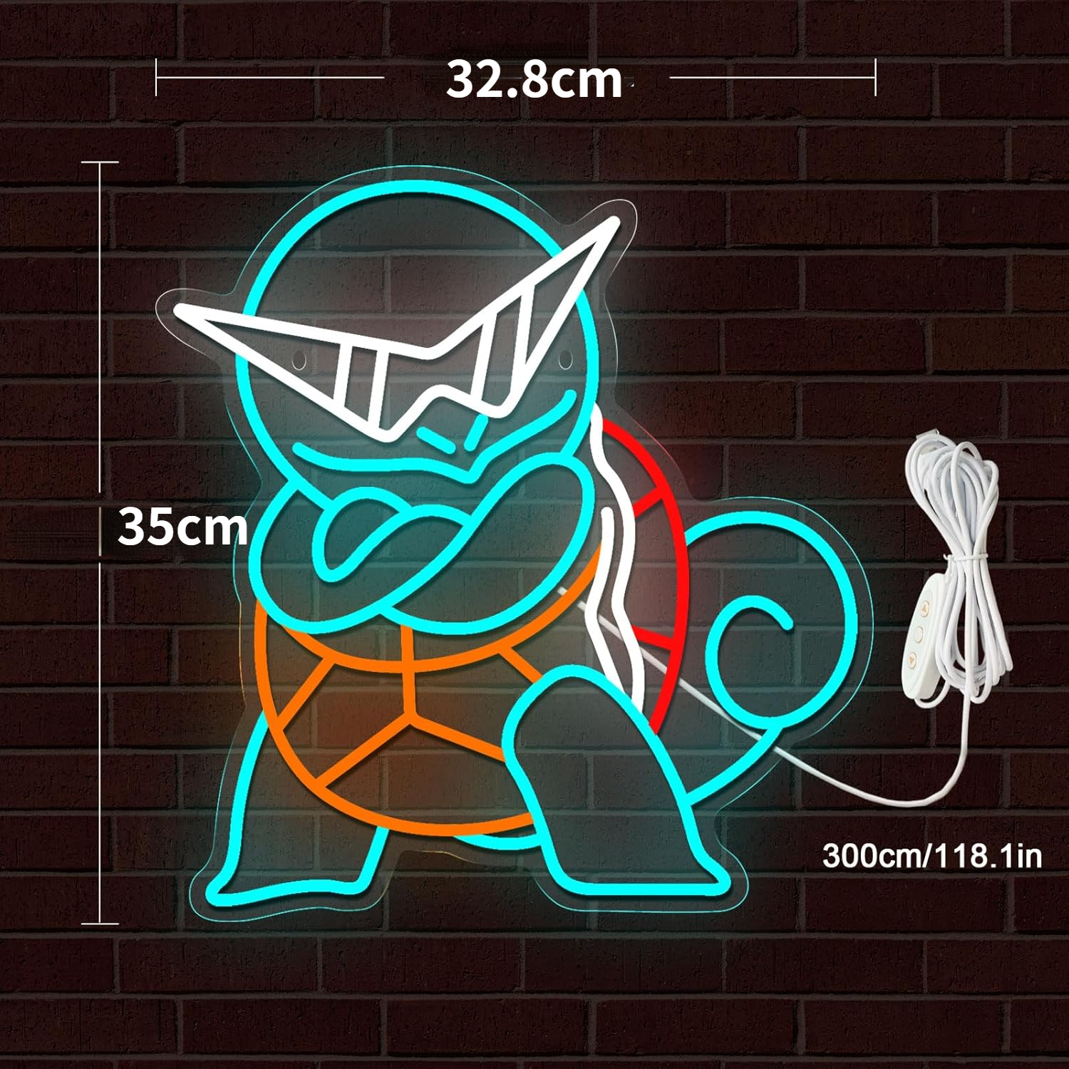 Pokemon Squirtle Neon Sign LED - Lighting Room Decor Items のレビューと価格