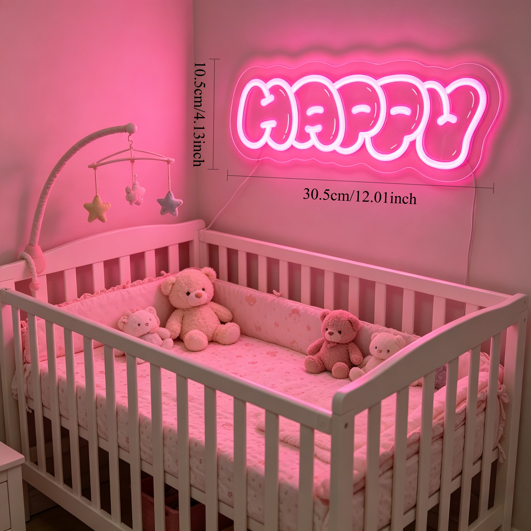 Happy Neon Sign LED Wall Art L - Lighting Room Decor Items のレビューと価格