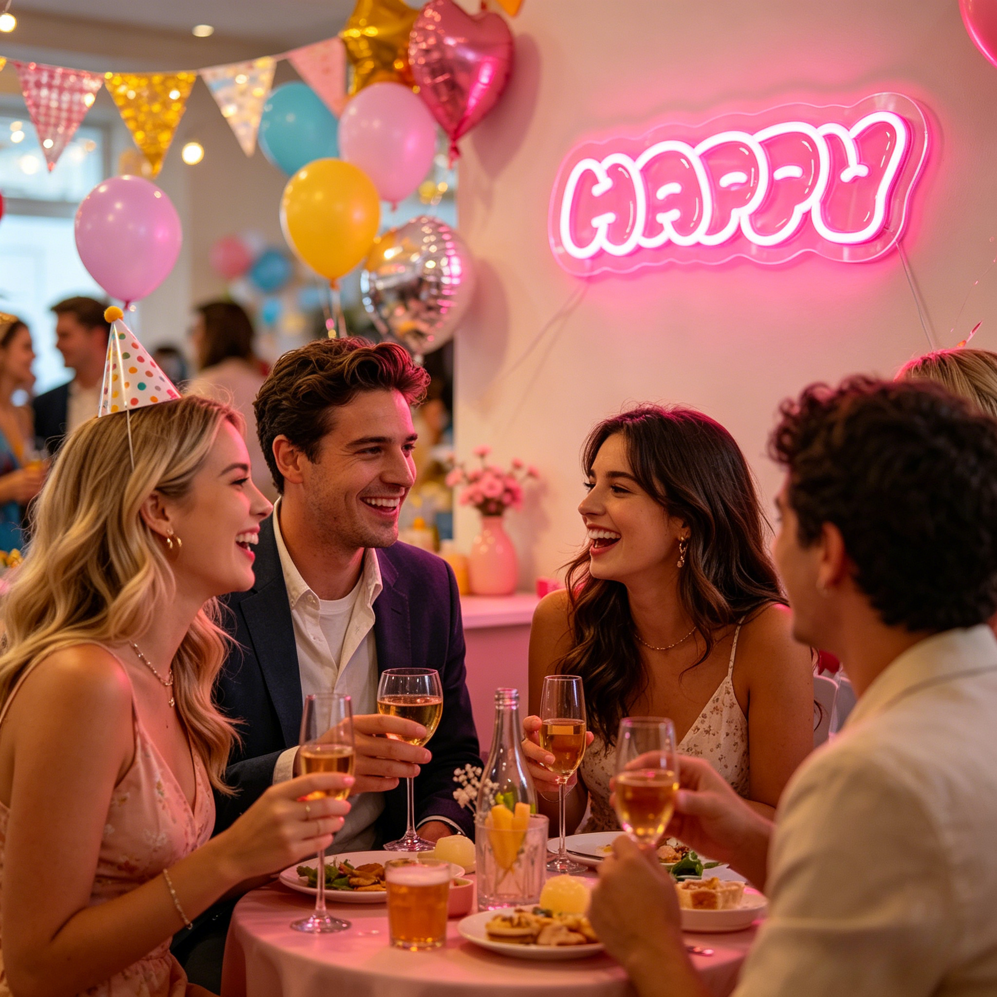Happy Neon Sign LED Wall Art L - Lighting Room Decor Items のレビューと価格