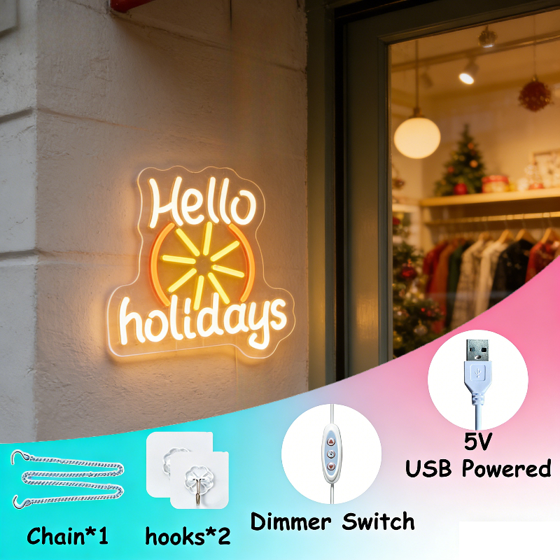 Hello Holidays LED Neon Signs  - Outdoor Lighting Decor Ideas のレビューと価格