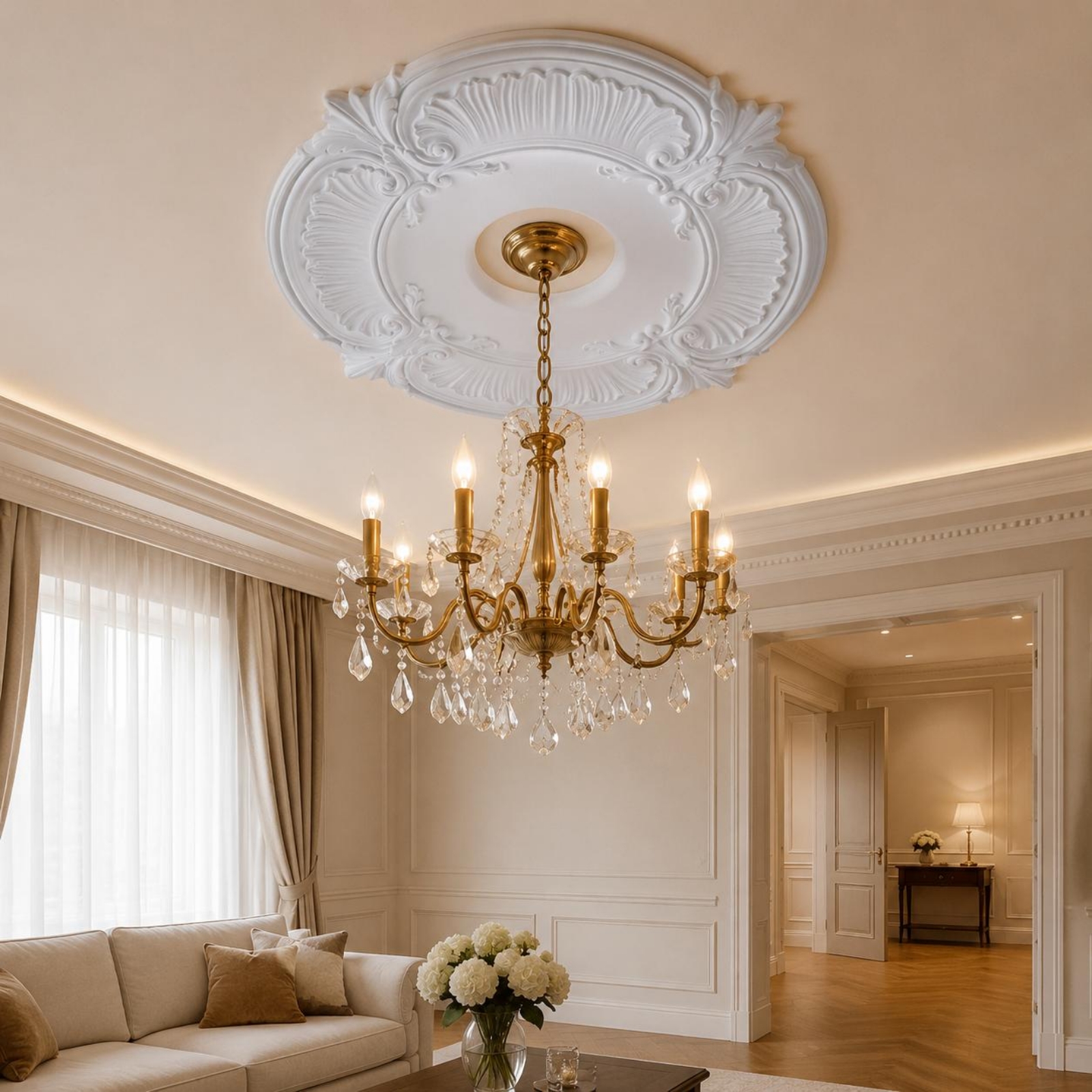 Round PU Ceiling Medallion Fre - Lighting Decor のレビューと価格