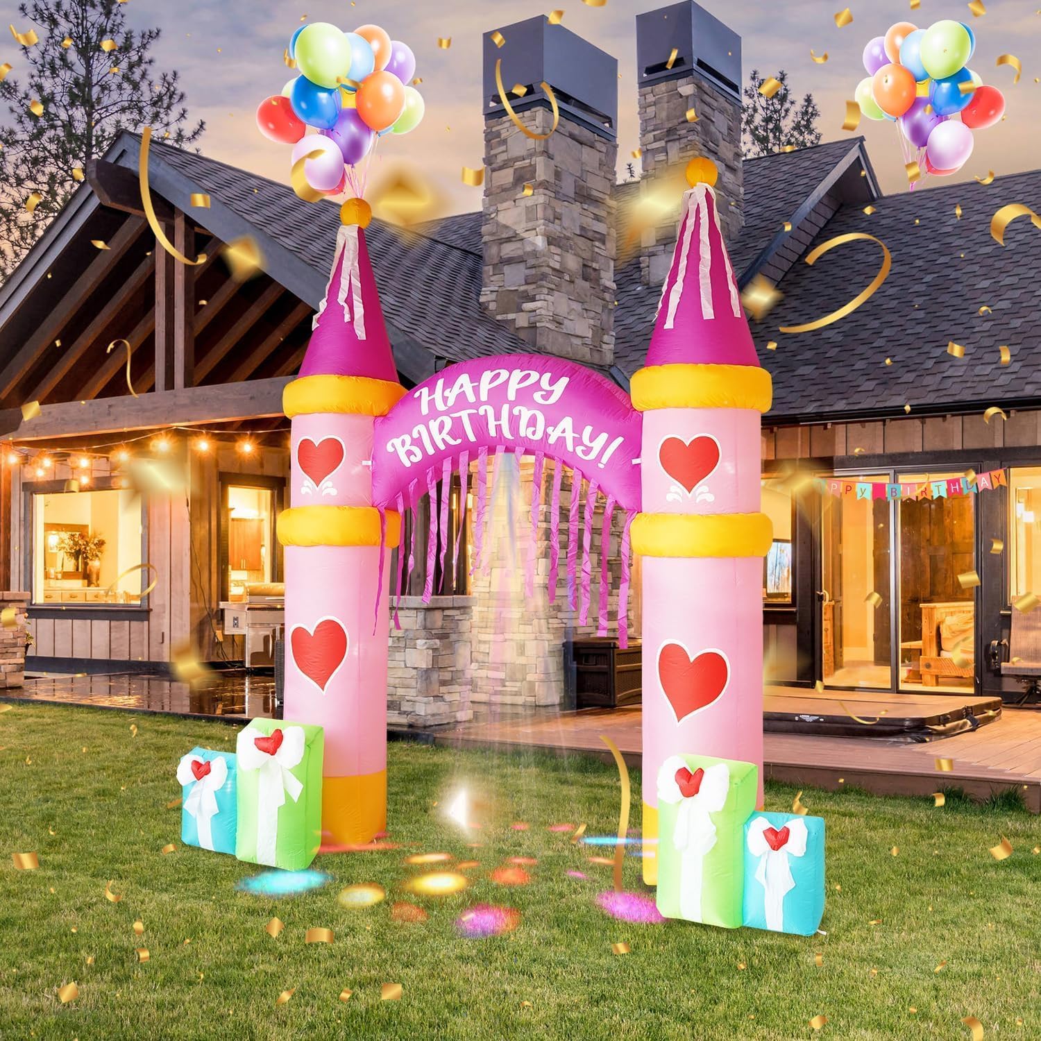 10 FT Inflatable Archway Castl - Outdoor Lighting Wedding Decor のレビューと価格