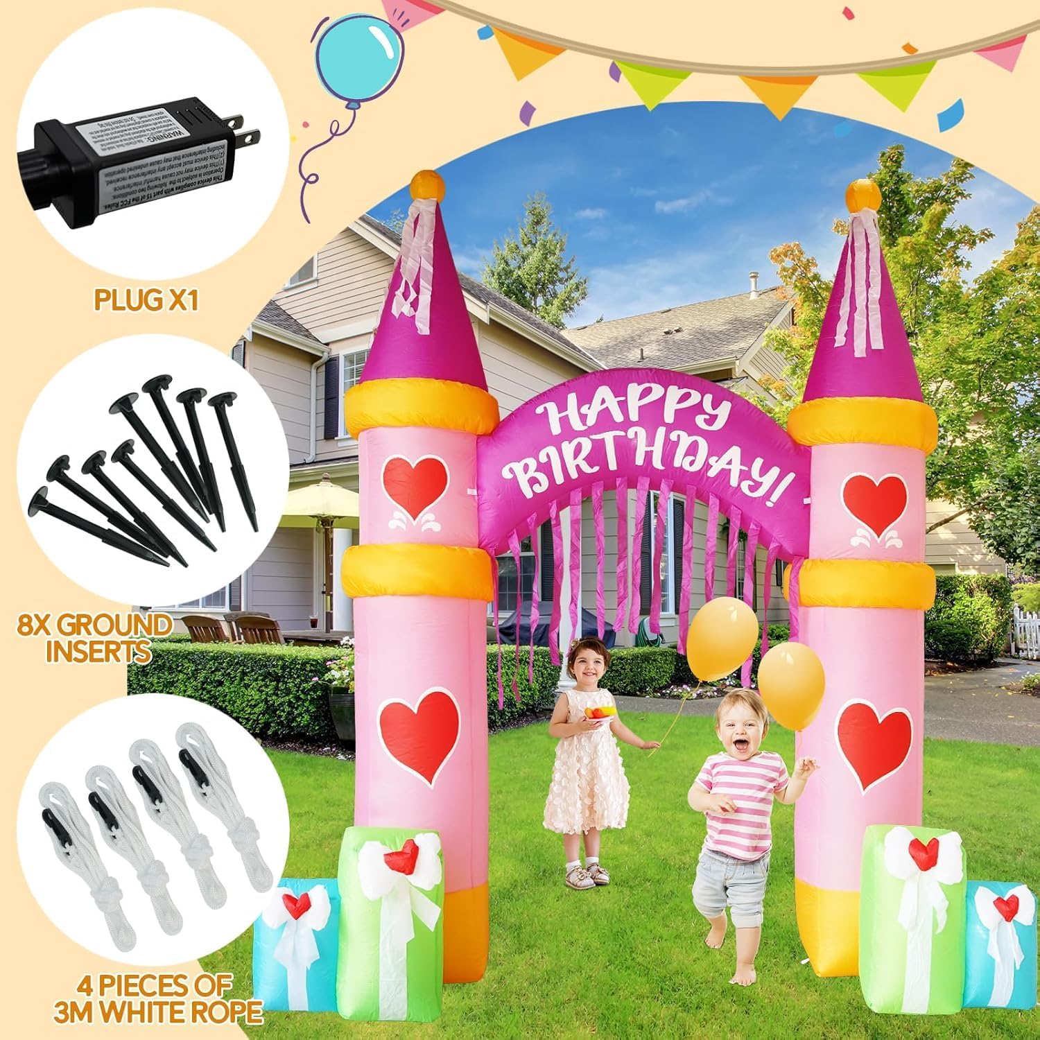 10 FT Inflatable Archway Castl - Outdoor Lighting Wedding Decor のレビューと価格