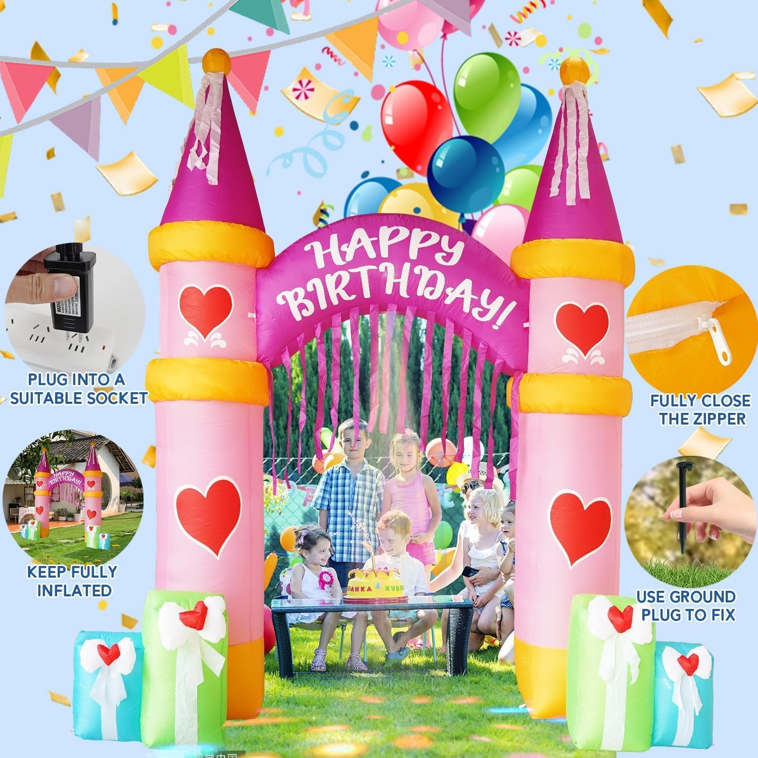 10 FT Inflatable Archway Castl - Outdoor Lighting Wedding Decor のレビューと価格