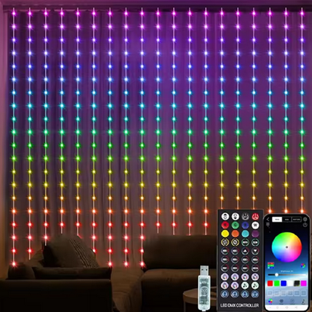 3M RGB Smart LED Curtain Light - Wedding Lighting And Decor のレビューと価格