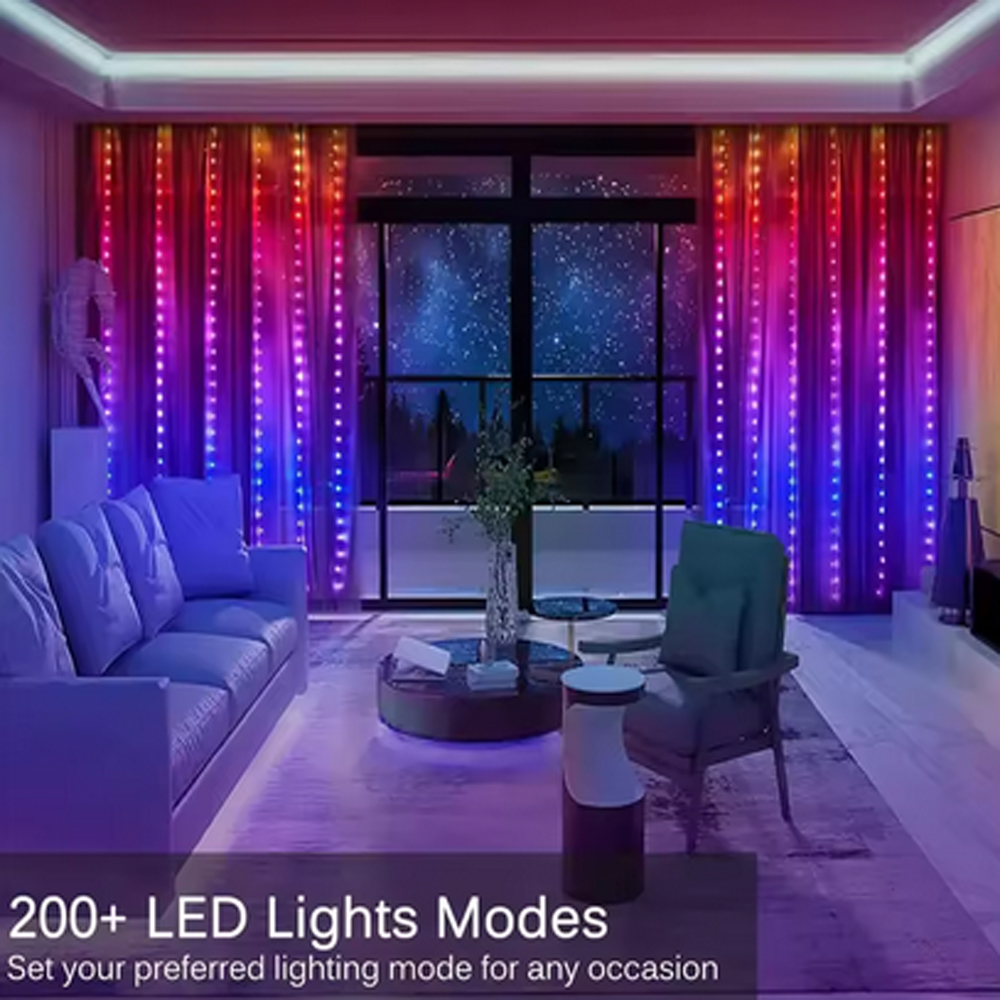 3M RGB Smart LED Curtain Light - Wedding Lighting And Decor のレビューと価格