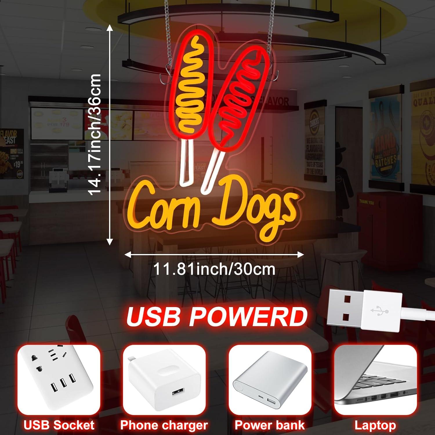 Corn Dog Neon Sign Snack USB D - Wedding Lighting And Decor のレビューと価格