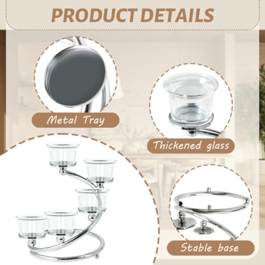 5-Piece Glass Tea Light Candle - Candle Holder Set のレビューと価格