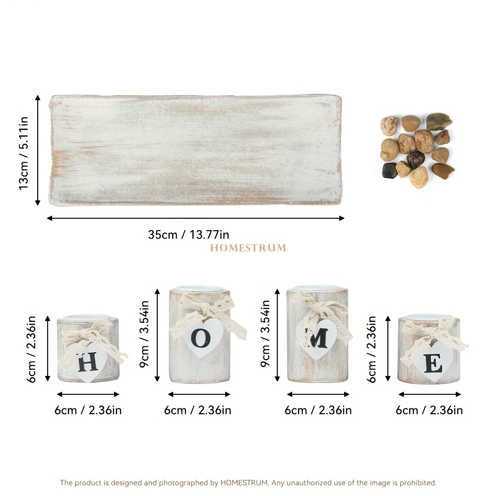 Vintage-Inspired Wooden ' for  - Candle Holder Set のレビューと価格