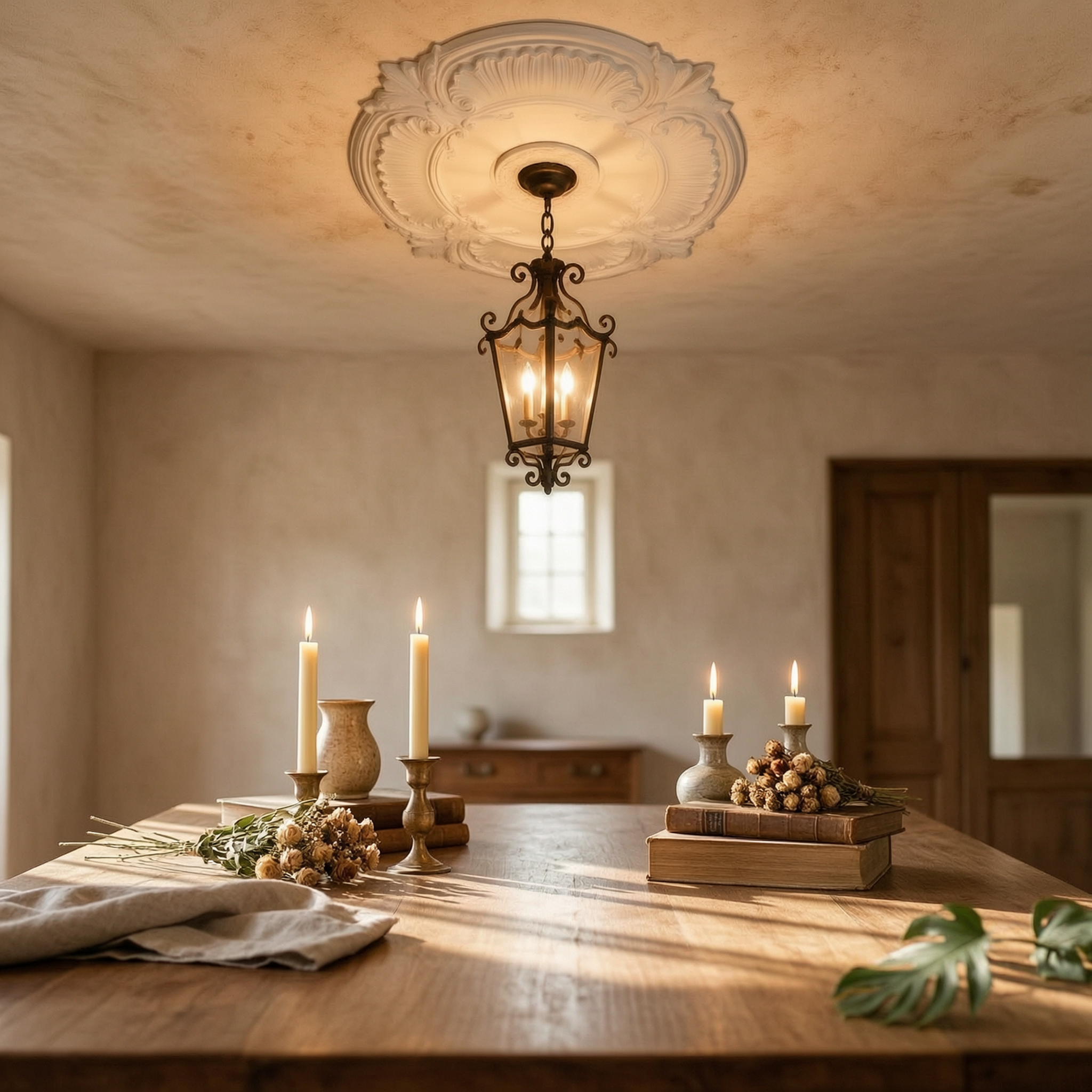 Round PU Ceiling Medallion Orn - Lighting Decor のレビューと価格