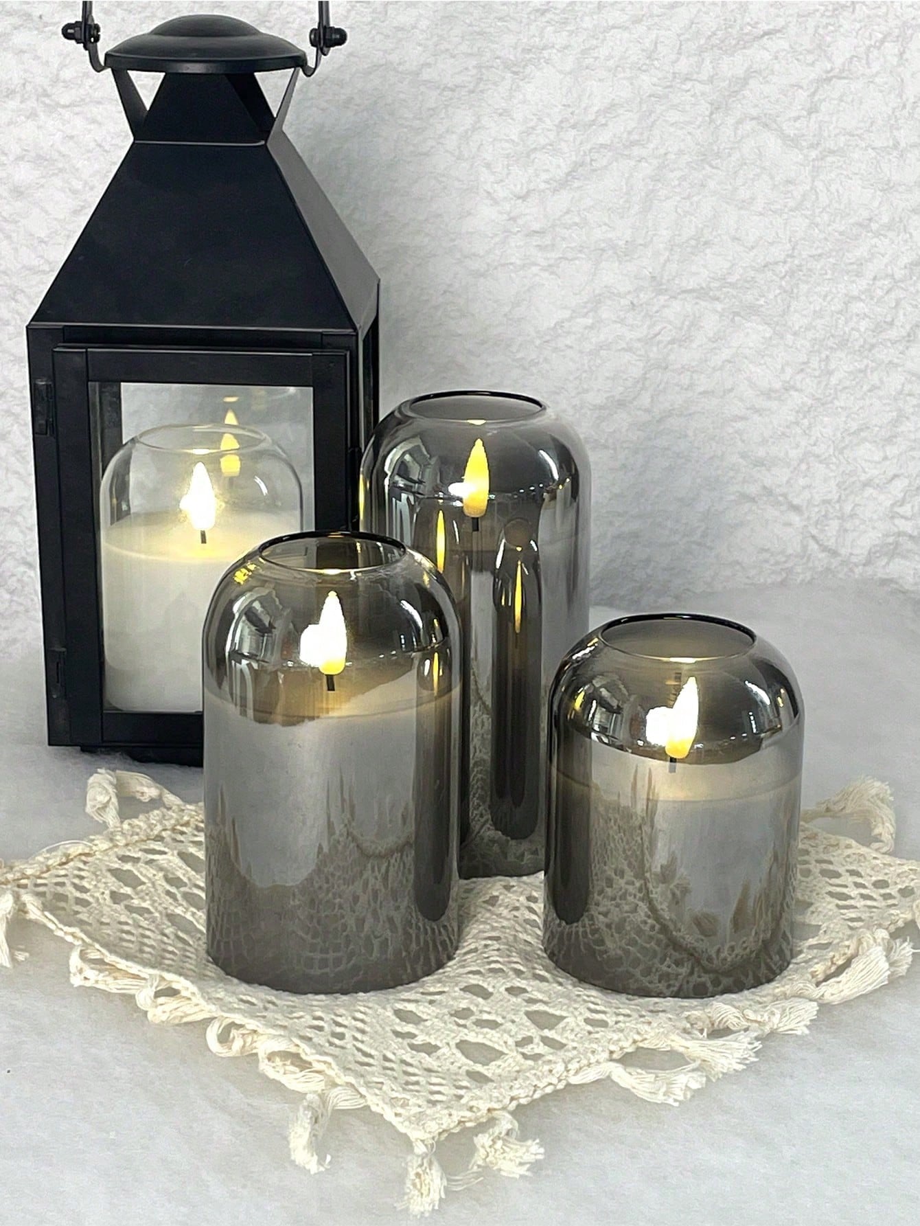 3 Pack Grey Flameless LED Cand - Lighting Decor のレビューと価格